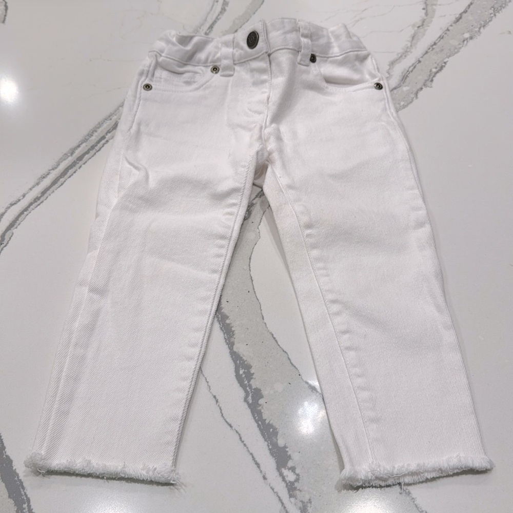 Jcrew crewcuts White Raw Hem Jeans Girls Size 4